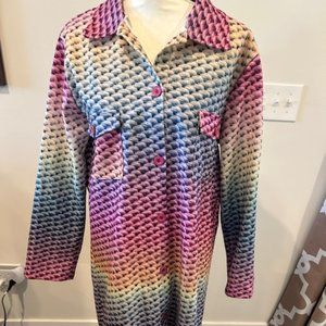 XL Rainbow Color Braided Coat (NWOT)